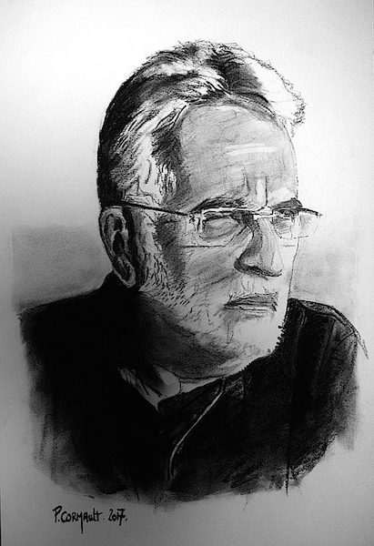 image de portrait au fusain