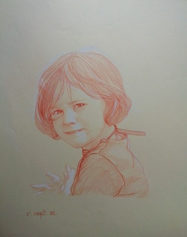 image de portrait à la sanguine