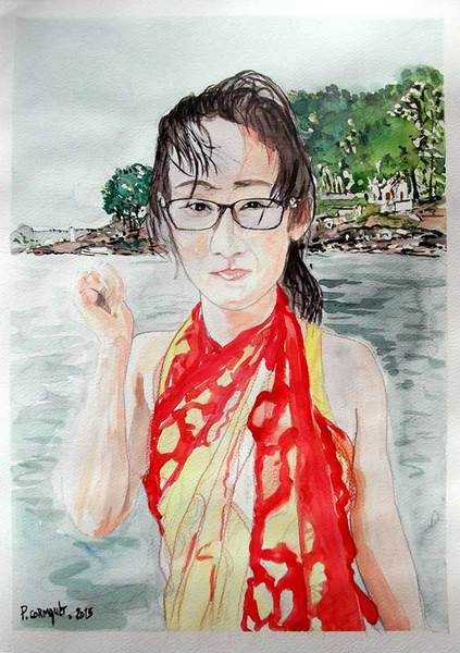 image de portrait à l'aquarelle