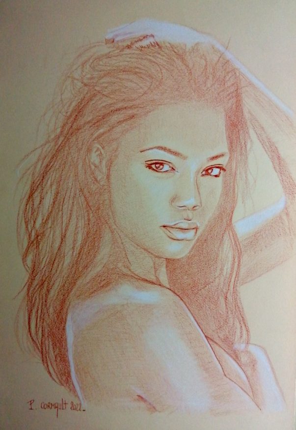 image de portrait à la sanguine