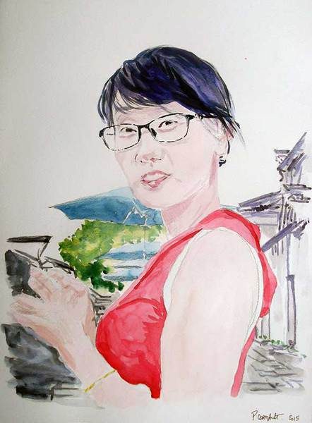 image de portrait à l'aquarelle