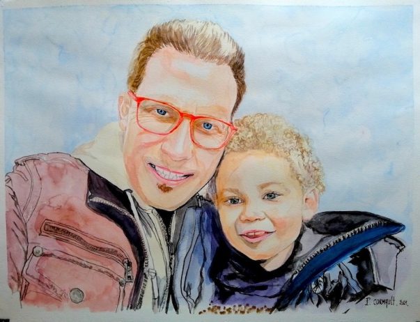 image de portrait à l'aquarelle