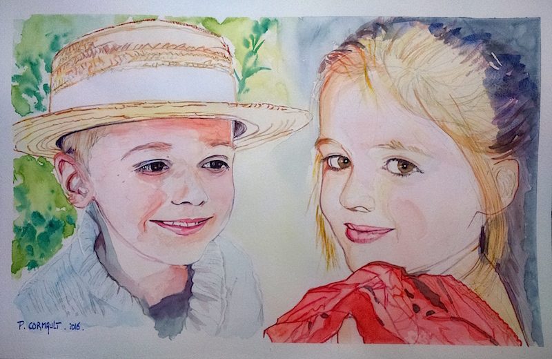 image de portrait à l'aquarelle