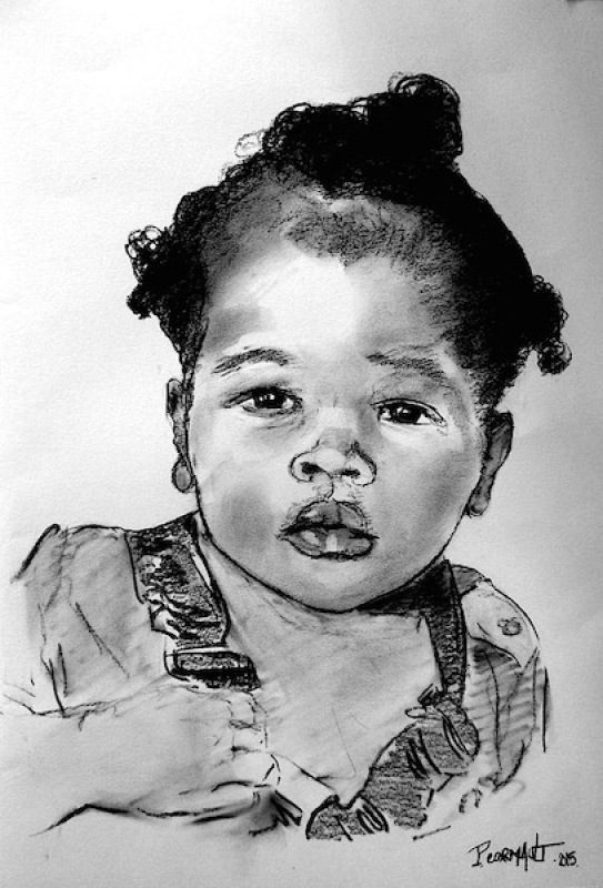 image de portrait au fusain