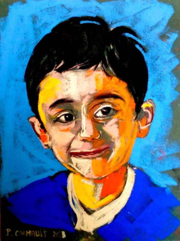 image de portrait aux pastels secs