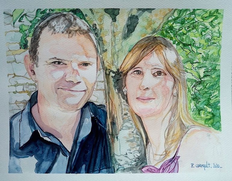 image de portrait à l'aquarelle