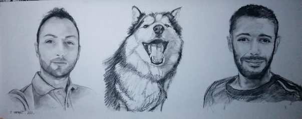 image de portrait au fusain