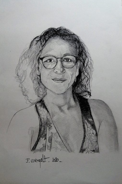 image de portrait au fusain