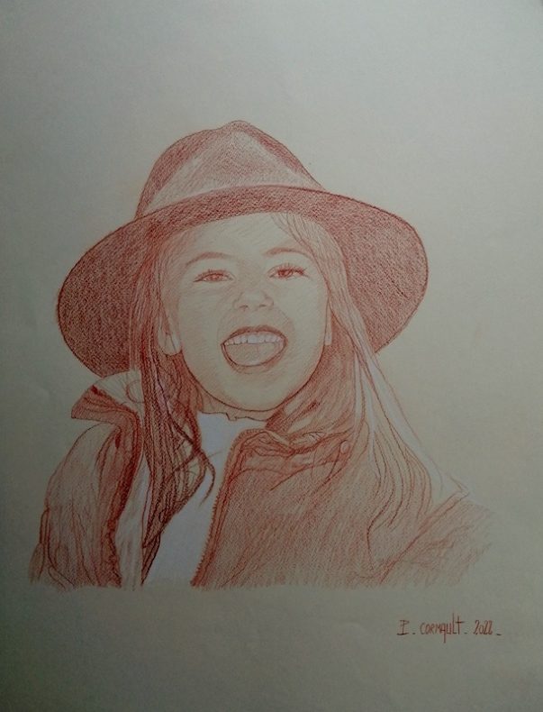 image de portrait au crayon