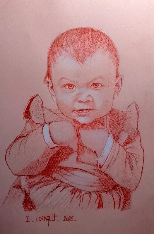 image de portrait à la sanguine