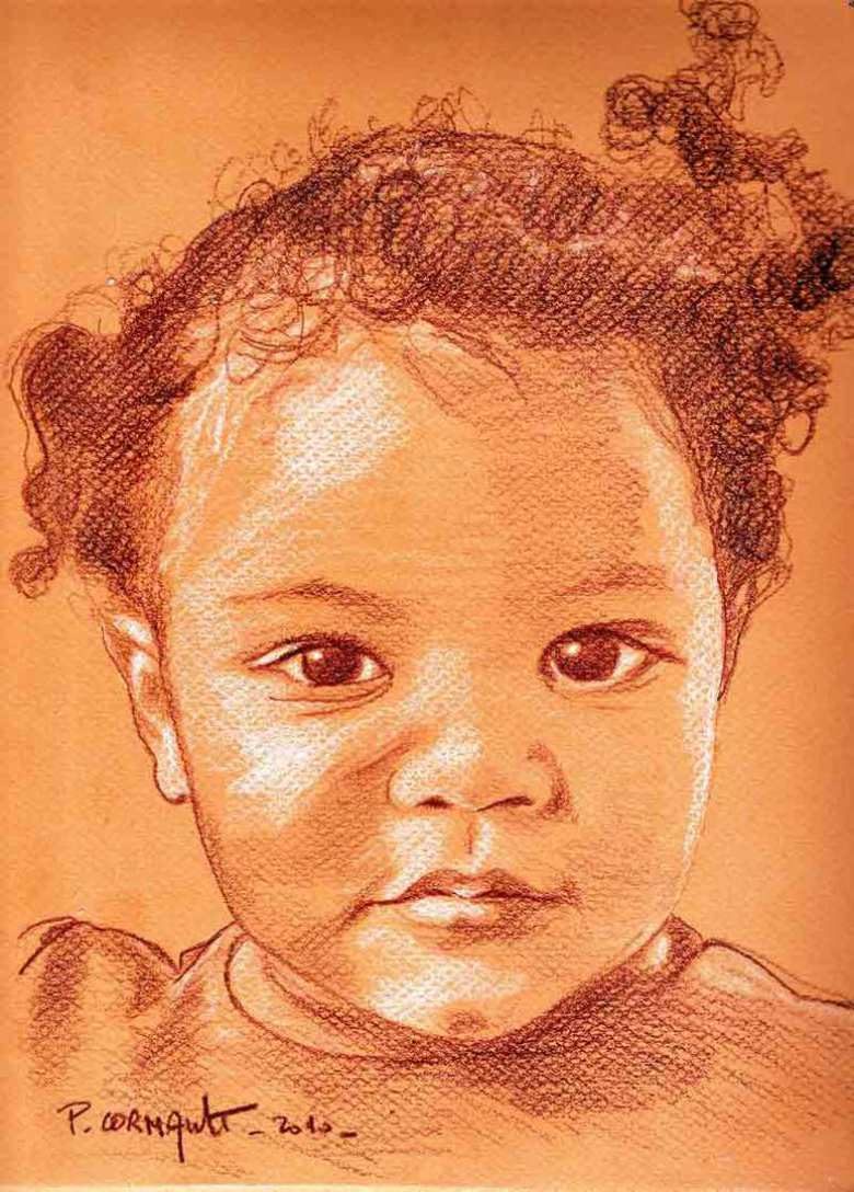 image de portrait à la sanguine