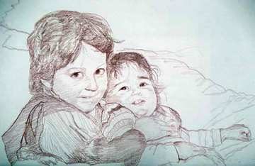 image de portrait à la sanguine