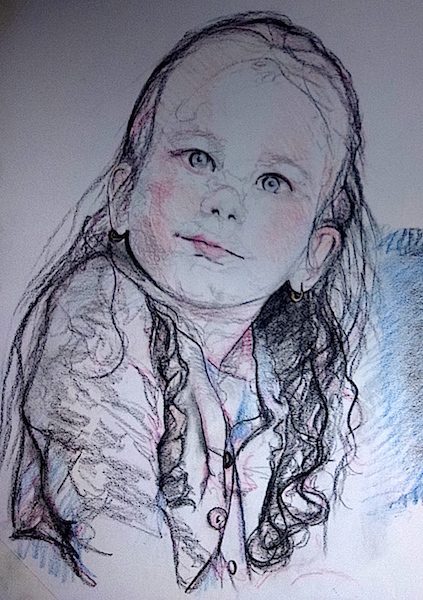 image de portrait au fusain