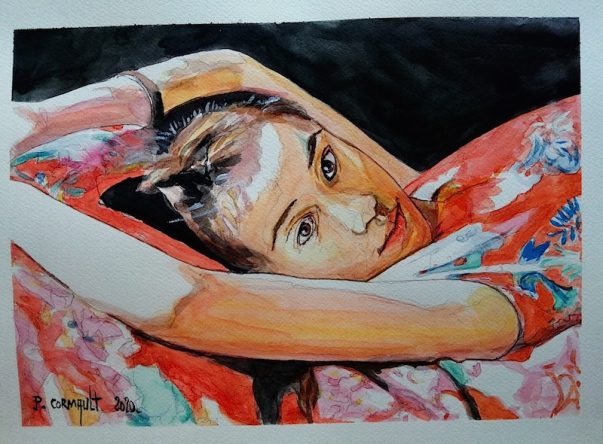image de portrait à l'aquarelle