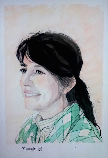 image de portrait à l'aquarelle