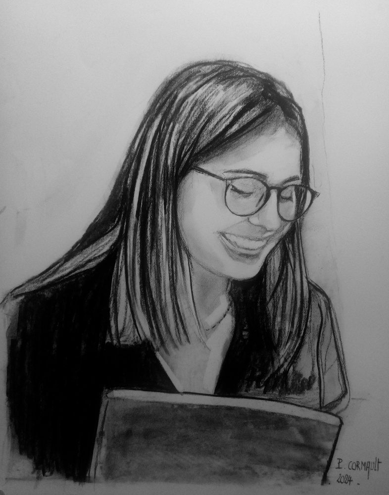 image de portrait au fusain