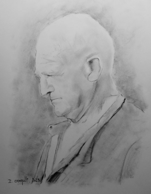 image de portrait au fusain