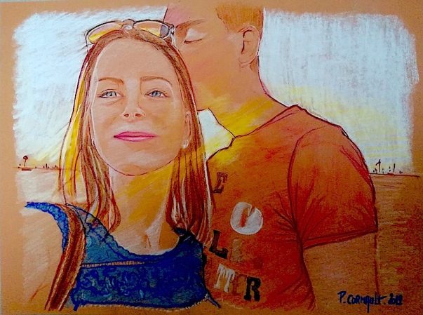 image de portrait aux pastels secs