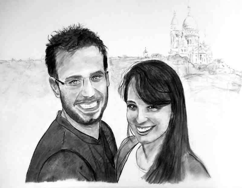 image de portrait au fusain