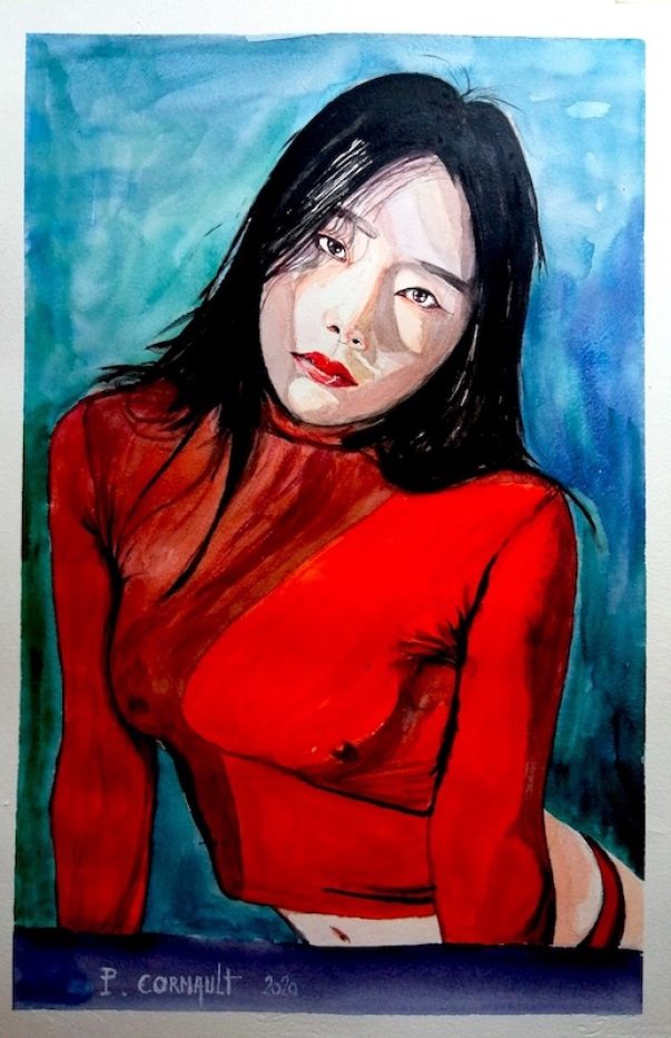 image de portrait à l'aquarelle