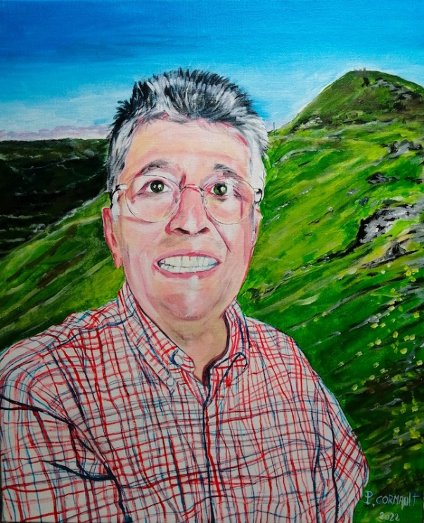 Pour Jeanine, acrylique sur toile format 12F (50 cm x 61 cm) image de portrait individuel