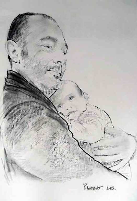 image de portrait au fusain