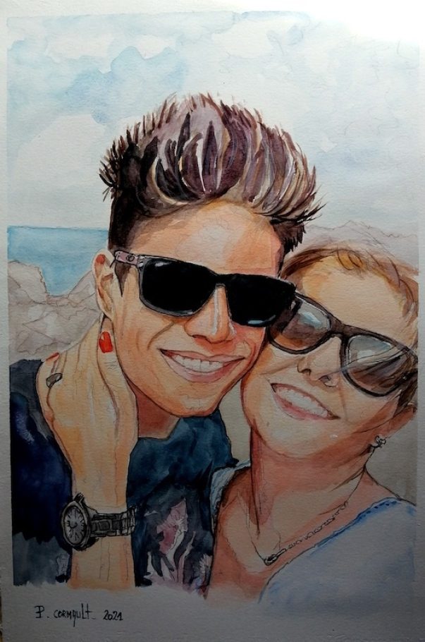 image de portrait à l'aquarelle