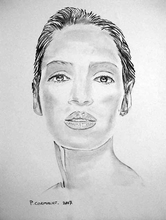 image de portrait au fusain