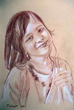 image de portrait à la sanguine