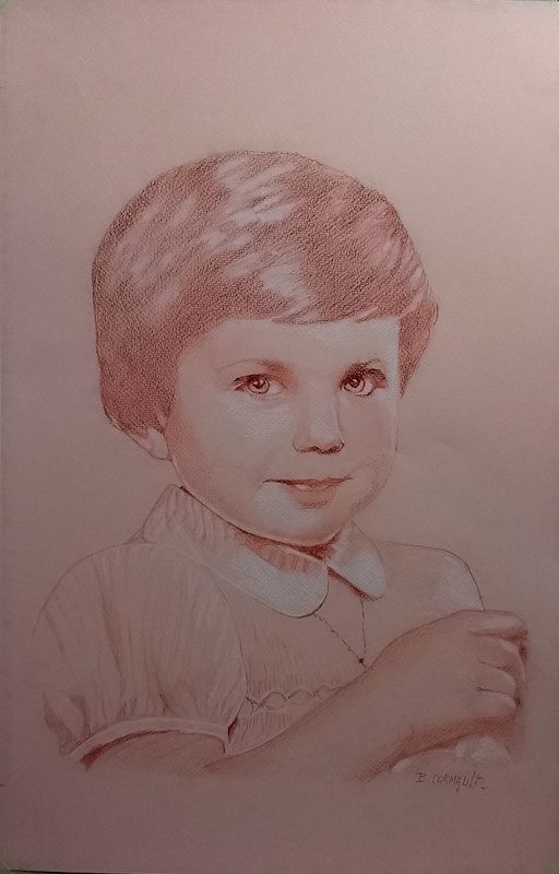 image de portrait à la sanguine