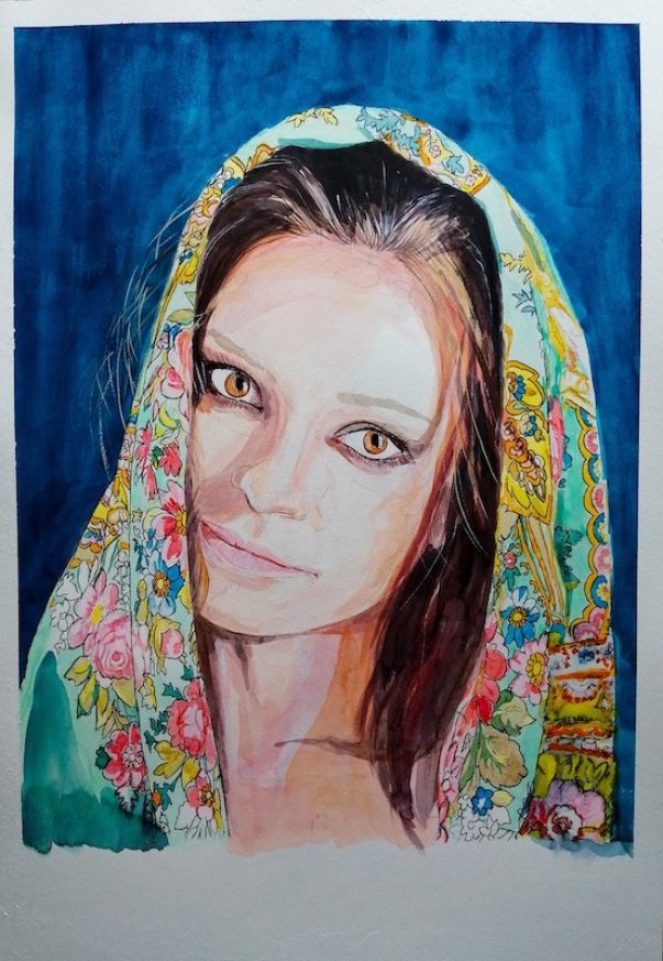 image de portrait à l'aquarelle