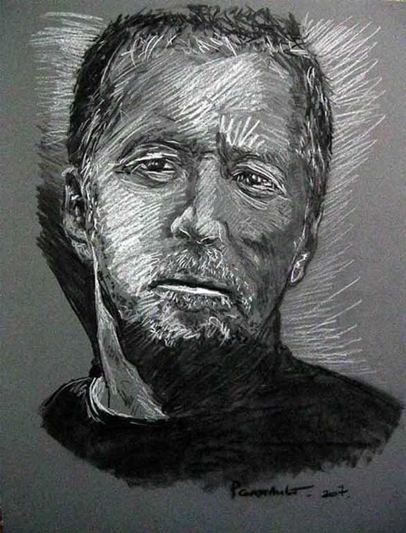 image de portrait au fusain