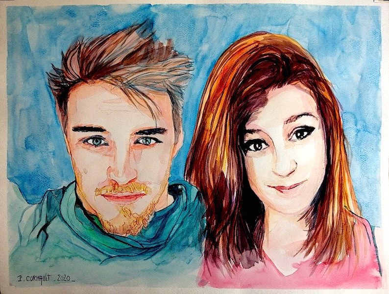 image de portrait à l'aquarelle