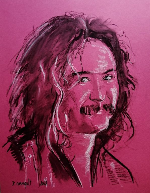 image de portrait au fusain