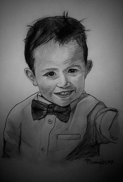 image de portrait au fusain