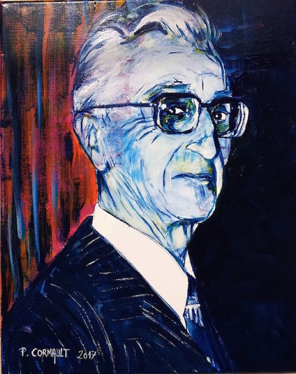 René Moly, mon Grand-Père, peinture acrylique sur toile image de portrait individuel