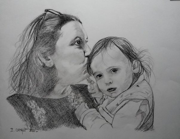 image de portrait au crayon graphite