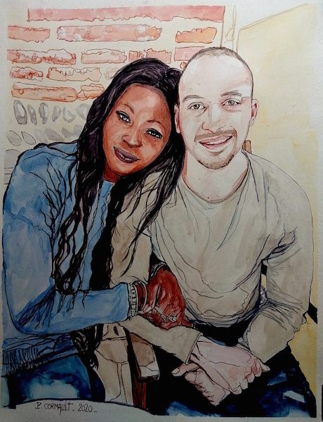 image de portrait à l'aquarelle