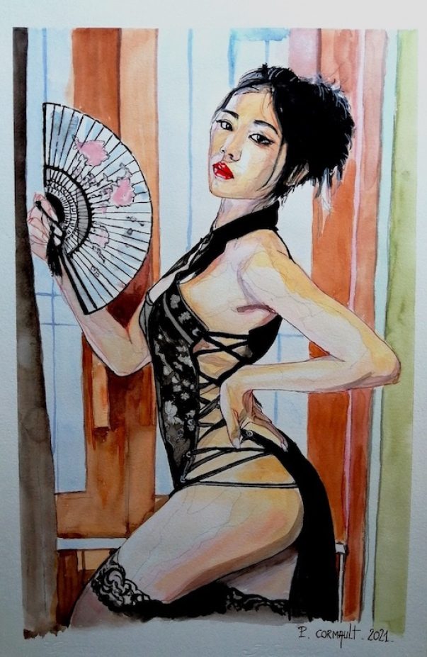 image de portrait à l'aquarelle