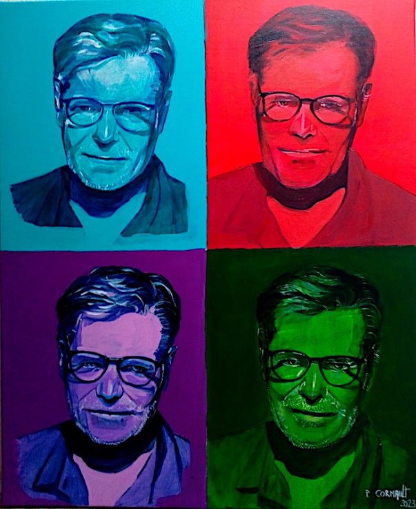 Jean-Philippe, style Warhol acrylique sur toile 12 F 50 x 61 cm image de portrait individuel