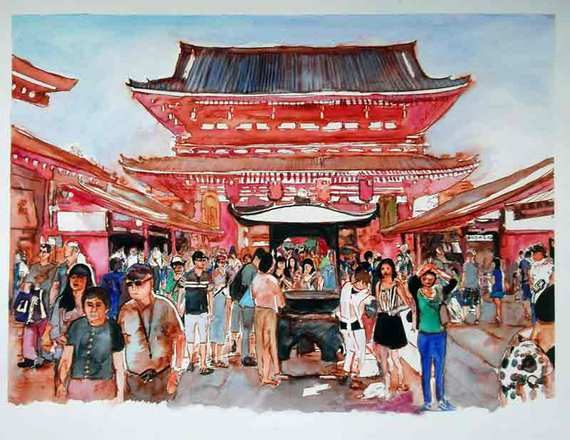 Temple à Tokyo image de paysage