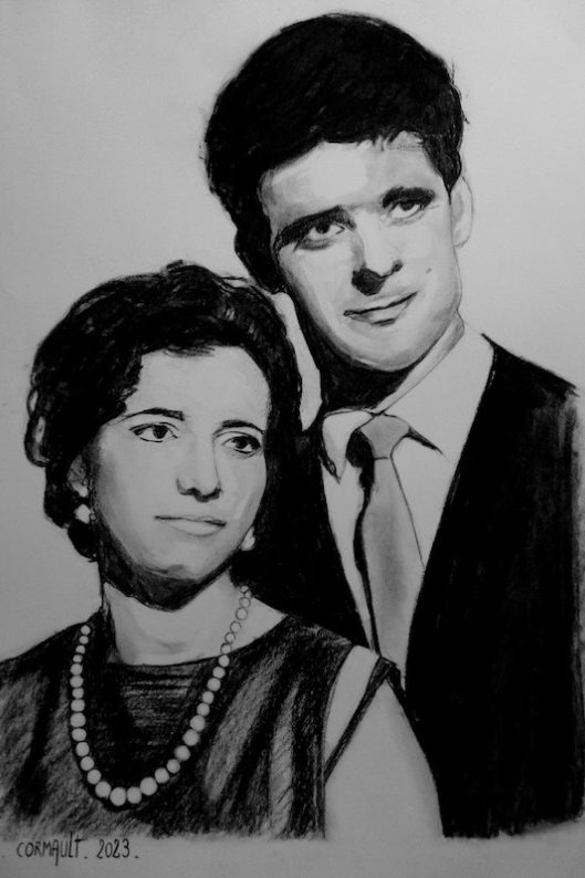 image de portrait au fusain