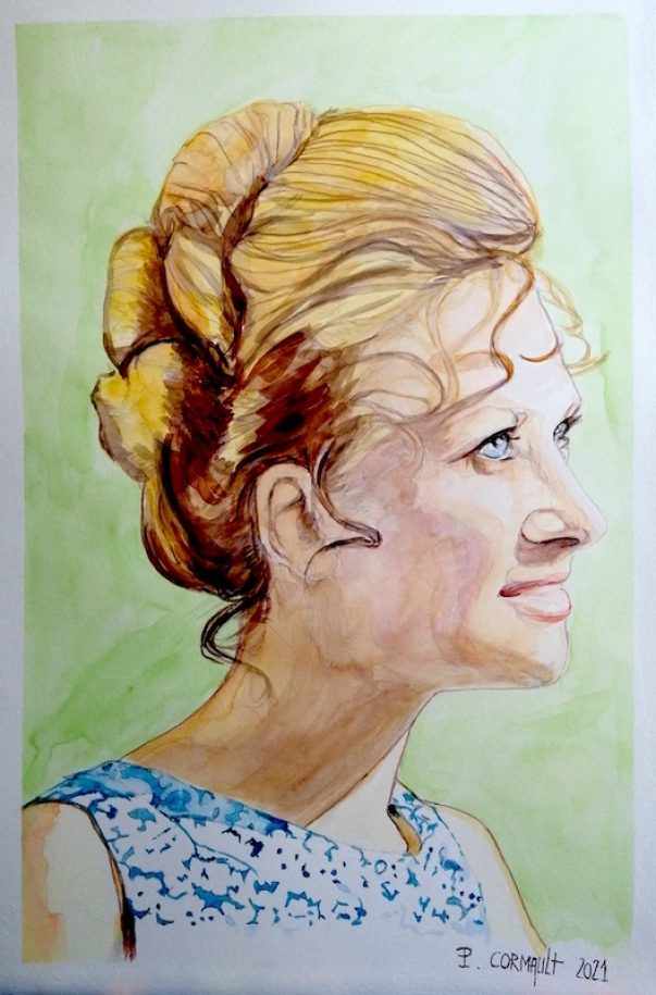 image de portrait à l'aquarelle