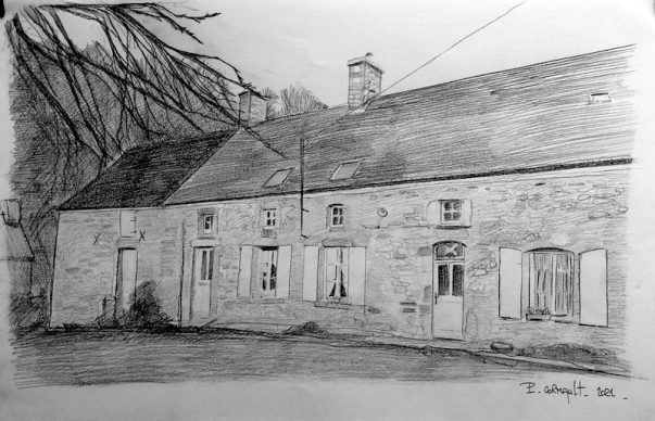 La Burgevinière, crayon graphite image de paysage