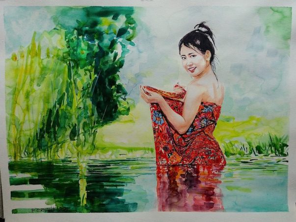 image de portrait à l'aquarelle