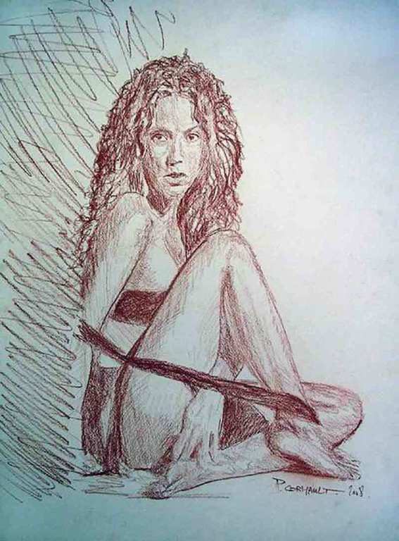 image de portrait à la sanguine