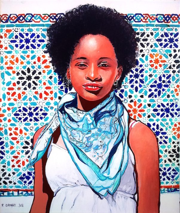 portrait de Pauline à Grenade (acrylique sur toile, format 10 F 46 x 55 ) image de portrait individuel