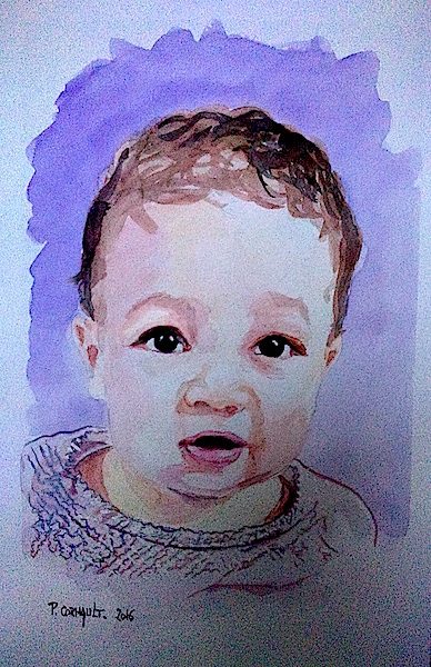 image de portrait à l'aquarelle