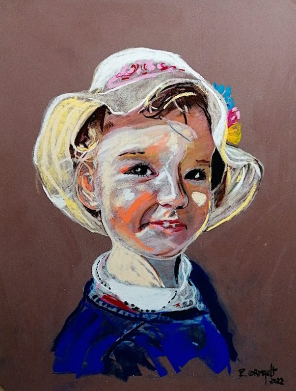 image de portrait aux pastels secs 