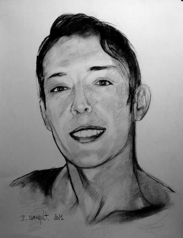 image de portrait au fusain